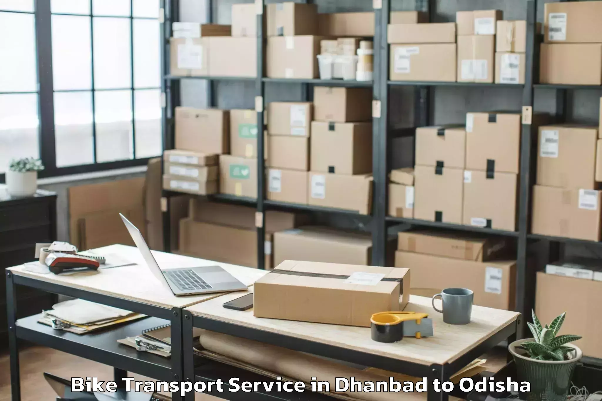 Book Dhanbad to Khallikot Bike Transport Online